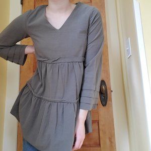 Tapered and Flowy Olive Green Tunic